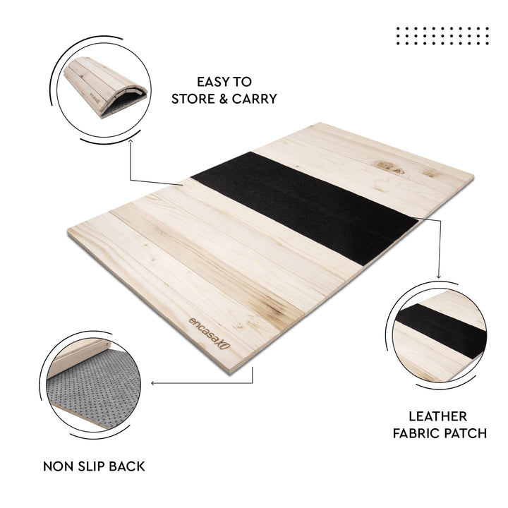 Pinewood Cream with Brown Antiskid Top Wooden Tray (Pack of 4)