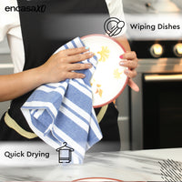 Cotton Franca Blue Stripes Kitchen Towel (Pack of 4)