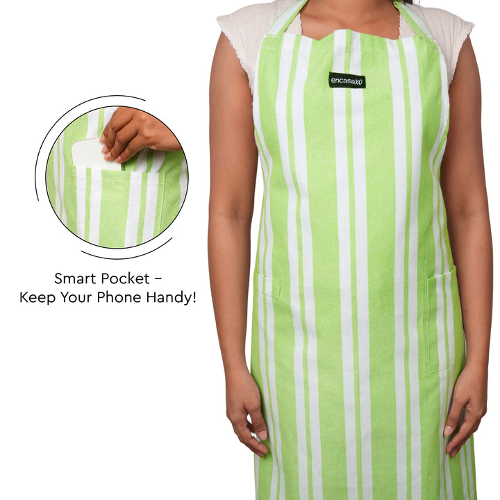 RC Yarn-Dyed Franca Lime Stripes Apron (Pack of 1)