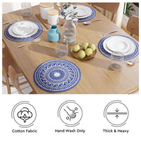 Cotton Blue Mandala Print Placemat (Pack of 2)