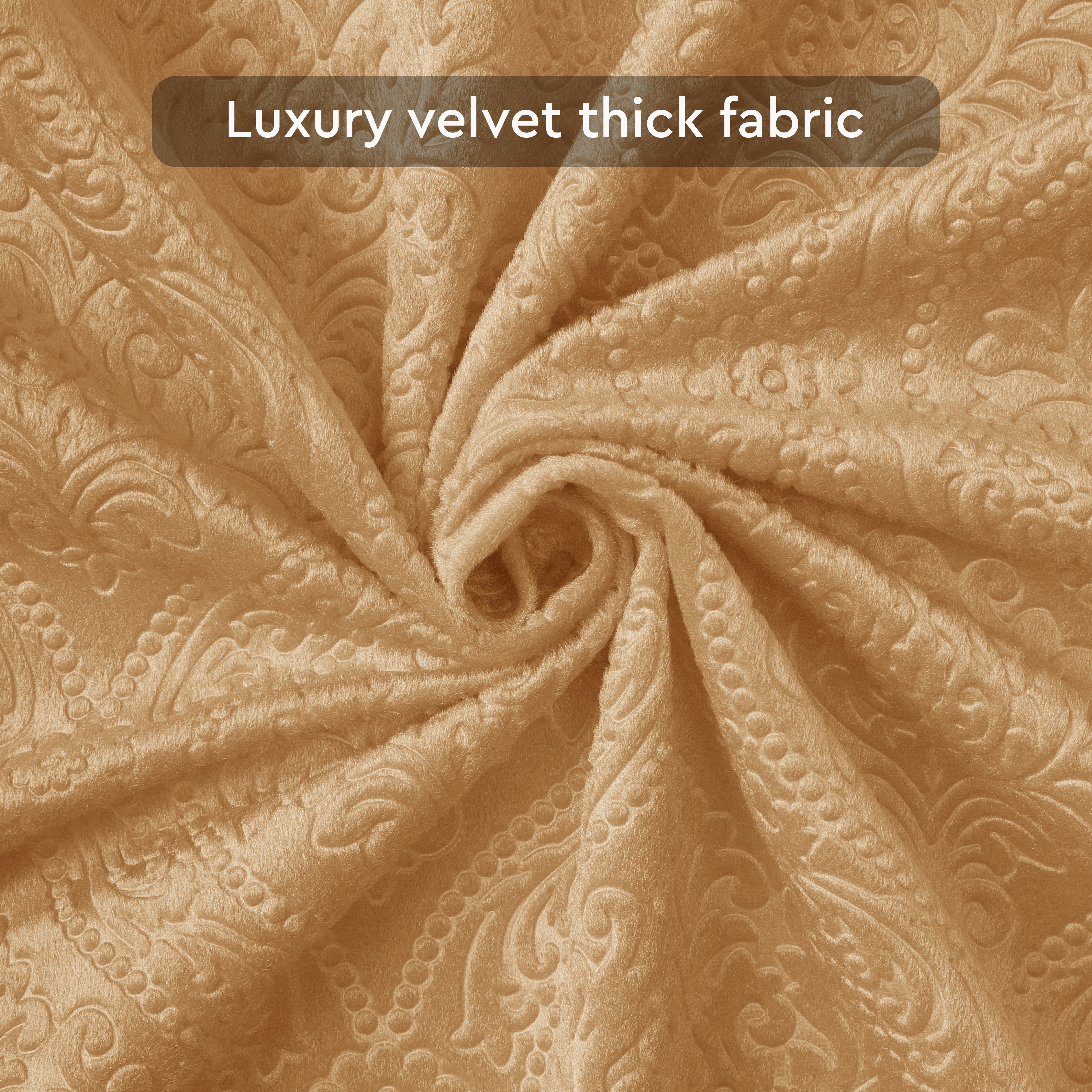Embossed Velvet Gold Curtain