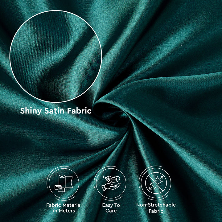 Satin Polyester Silk Teal Green Fabric