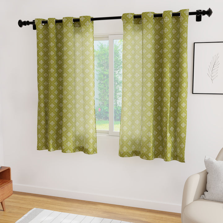 Micro Moroccan Olive Curtain (Pack of 2)