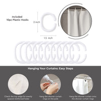 Polyester Grey Shower Curtain + Bathmat (Pack of 3)