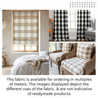 RC Yarn-Dyed Buffalo Beige Checks Fabric (1 Meter)