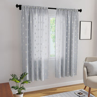 Polyester Dollar Grey Curtain (Pack of 2)