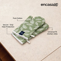 20s Sheeting Big Leaf Green Oven Gloves (Pack of 2)