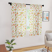 Polyester Hibiscus Curtain (Pack of 2)