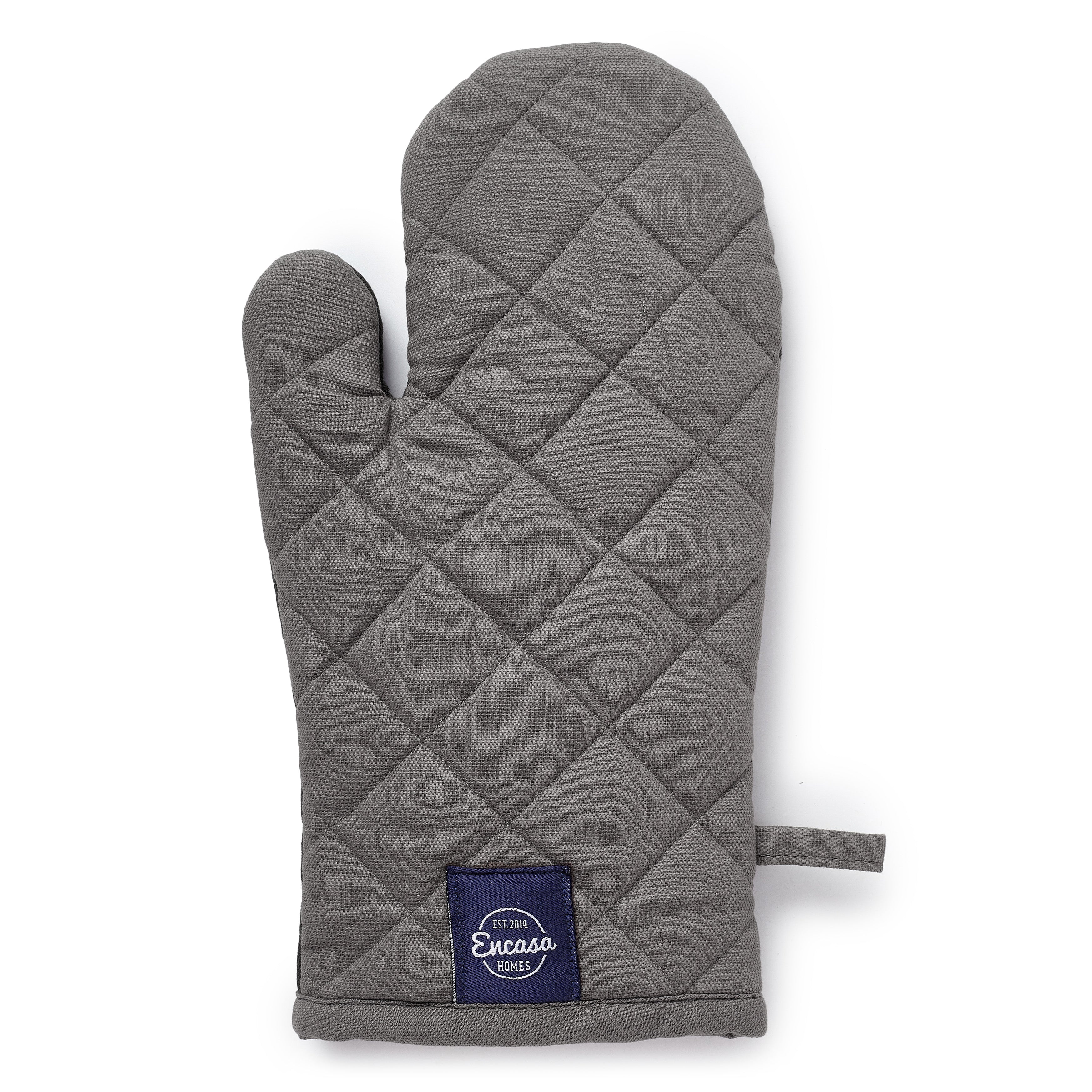 Cotton Grey Oven Gloves (Pack of 2)