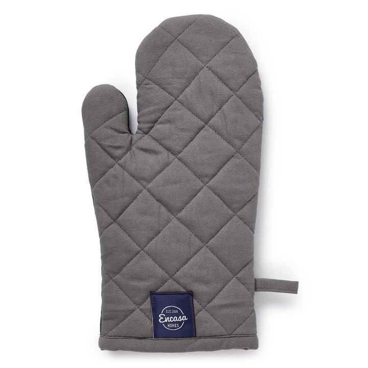 Cotton Grey Oven Gloves (Pack of 2)