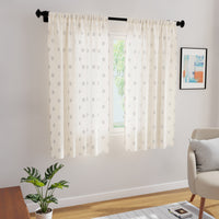 Polyester Dollar Cream Curtain (Pack of 2)
