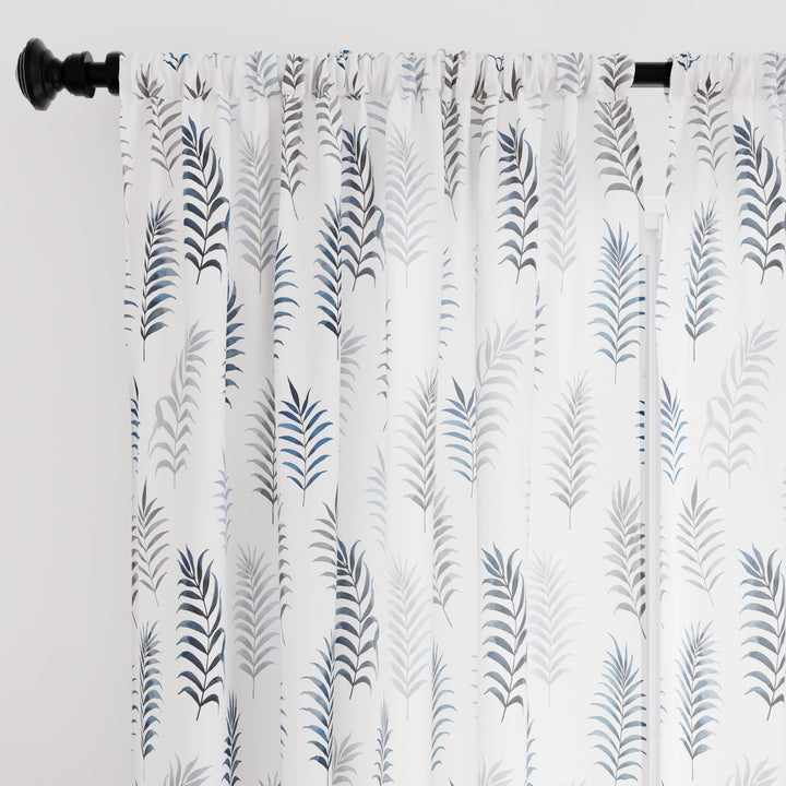 Polyester Palm Leaves Curtain (Pack of 2)