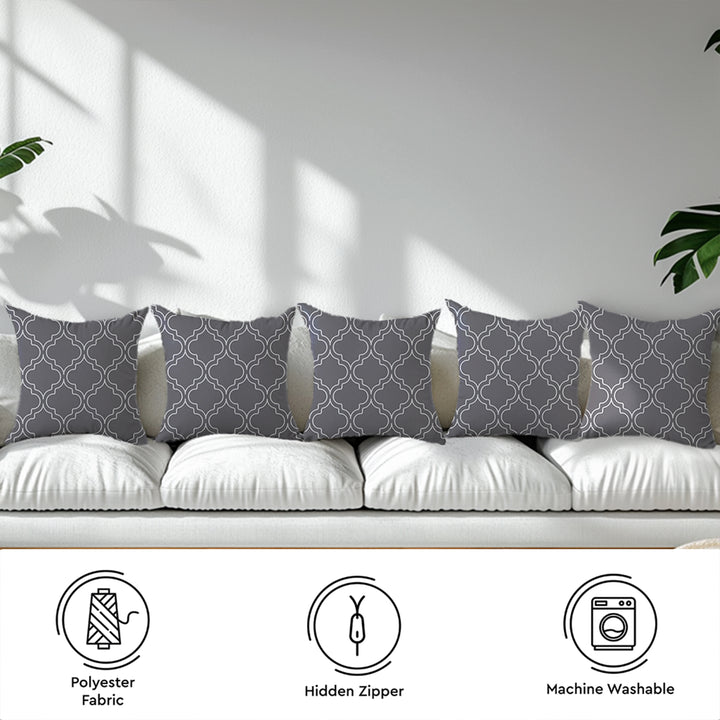 Micro Grey Trellis Cushion Cover