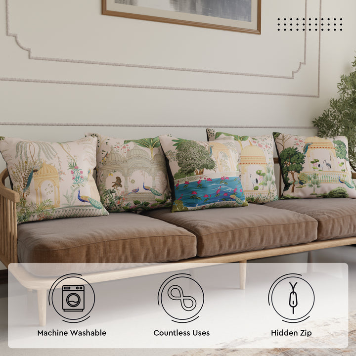 Polyester Mughal-03 Cushion Cover (Pack of 5)