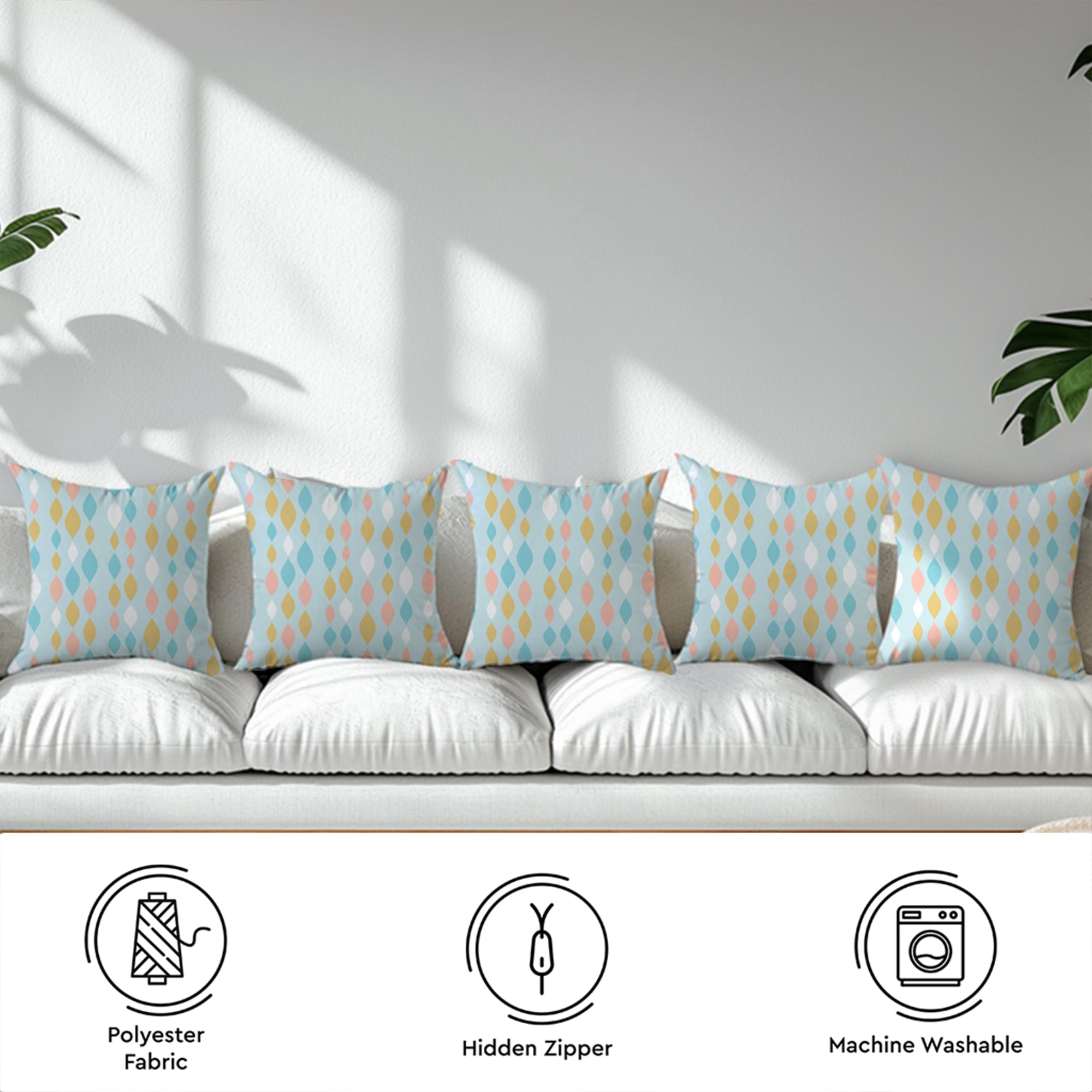 Micro Teardrops Turq Cushion Cover