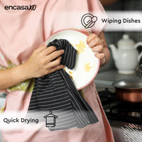 Cotton Butcher Black Kitchen Towel (Pack of 12)