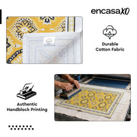 Cotton Canvas Yellow-03 Placemat + Table Napkins