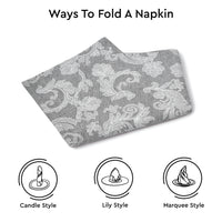 Cotton Grey Table Napkins (Pack of 12)