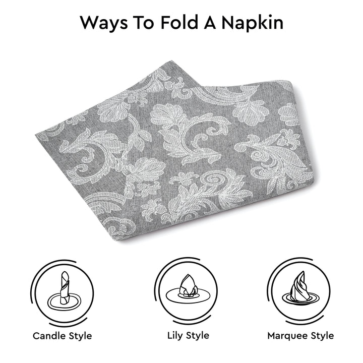 Cotton Grey Table Napkins (Pack of 12)