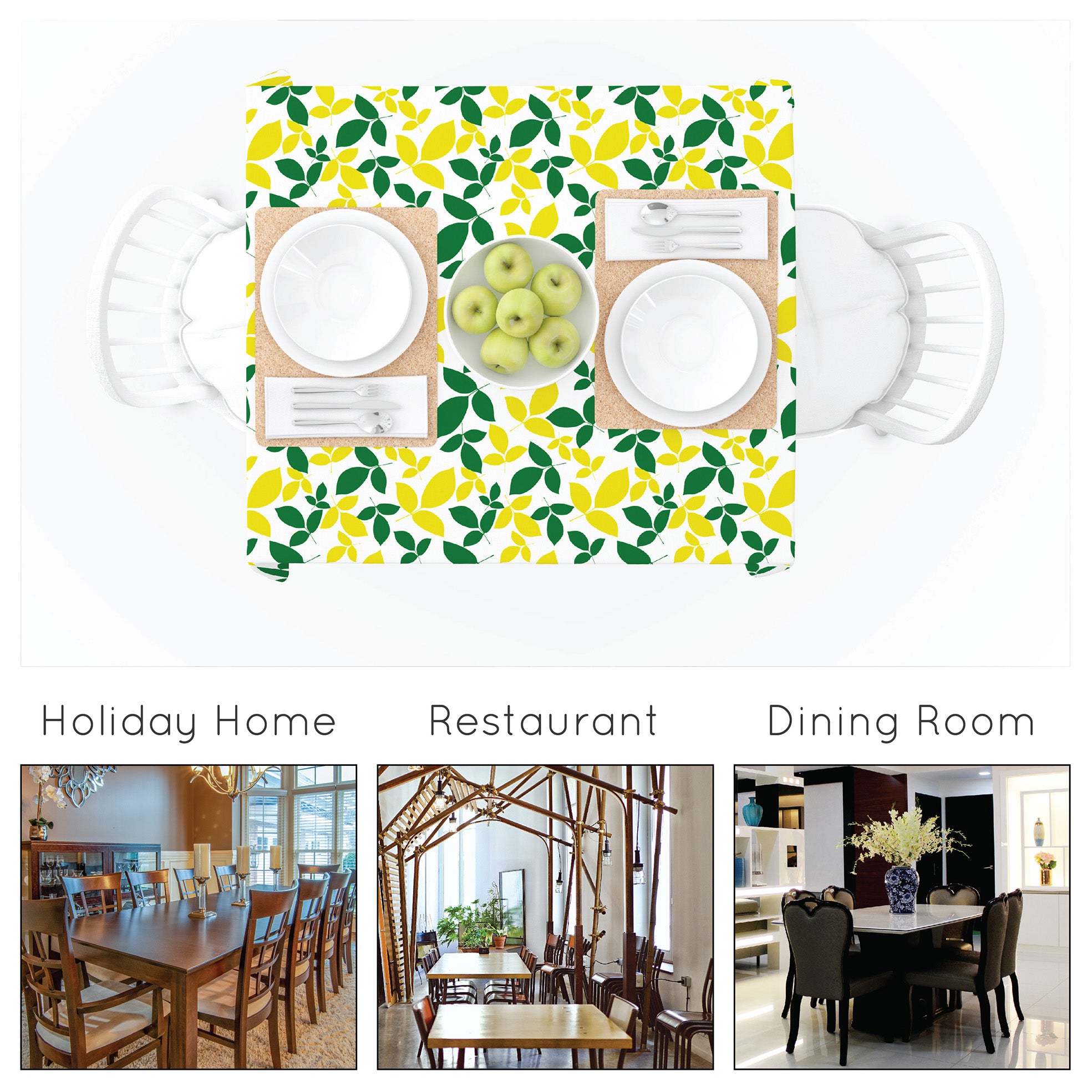 Polyester Leaves Table Cloth (Pack of 1)