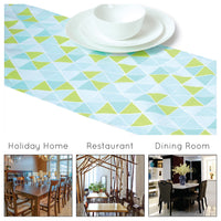 Cotton Twill Triangles Aqua Table Runner (Pack of 1)