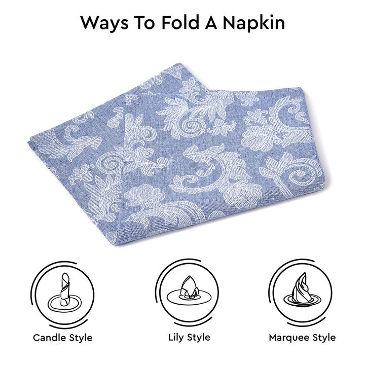 Cotton Blue Table Napkins (Pack of 6)
