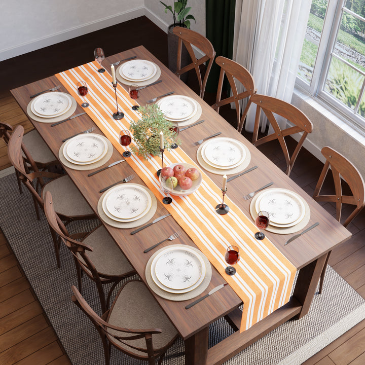 RC Yarn-Dyed Franca Yellow Stripes Table Runner (Pack of 1)