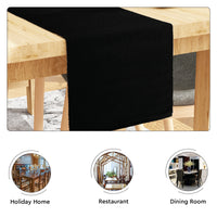 Cotton Solid Black Table Runner (Pack of 1)