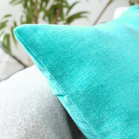 Chenille Solid Turq Cushion Cover (Pack of 1)