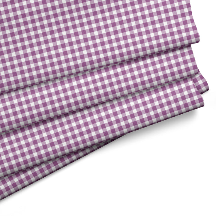 20s Sheeting Purple Checks Fabric (1 Meter)