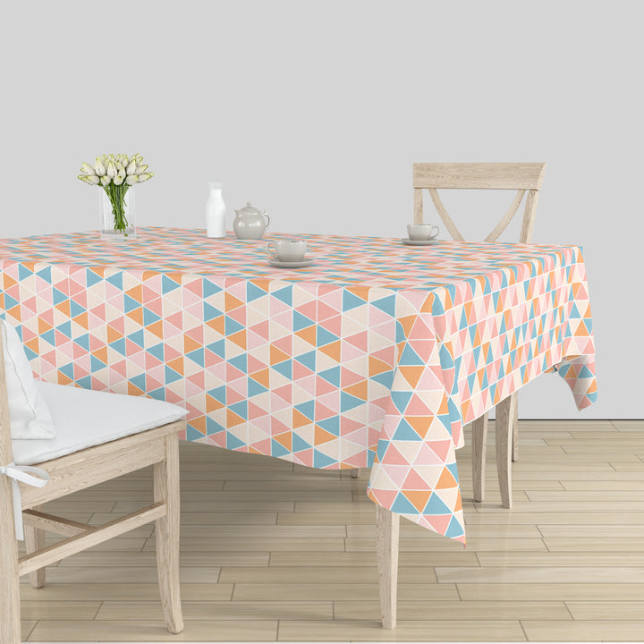 Polyester Big Triangles Apricot Table Cloth (Pack of 1)