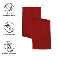 Embossed Velvet Red Table Runner