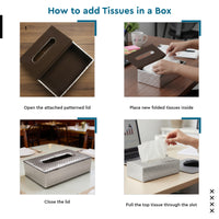 PU Leather Silver Tissue Box (Pack of 1)