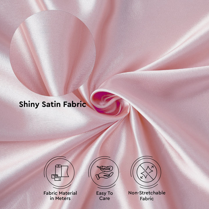 Satin Polyester Silk Baby Pink Fabric