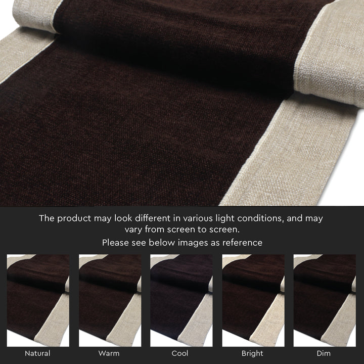 Cotton Beige & Brown Table Runner (Pack of 1)