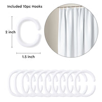Polyester ZZ White Combo Shower Curtain + Bathmat (Pack of 3)