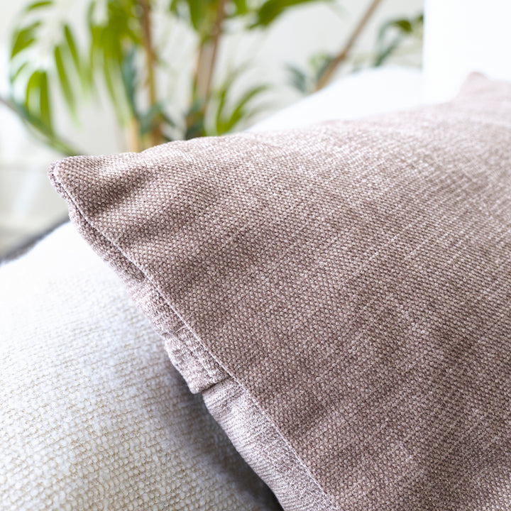 Chenille Solid Dusty Brown Cushion Cover (Pack of 1)