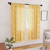 Polyester Blotch Mango Curtain (Pack of 2)