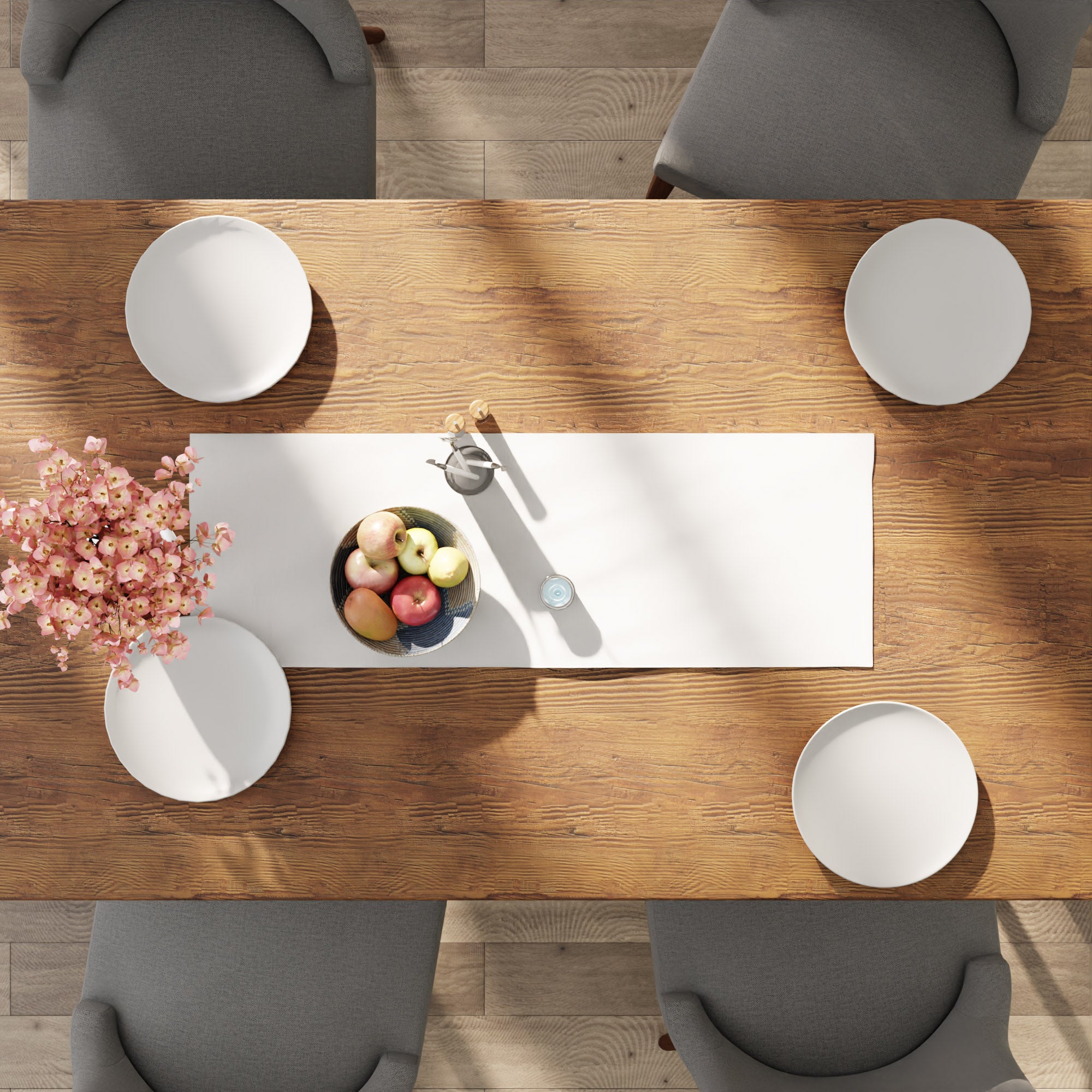 Cotton White Table Runner (Pack of 1)
