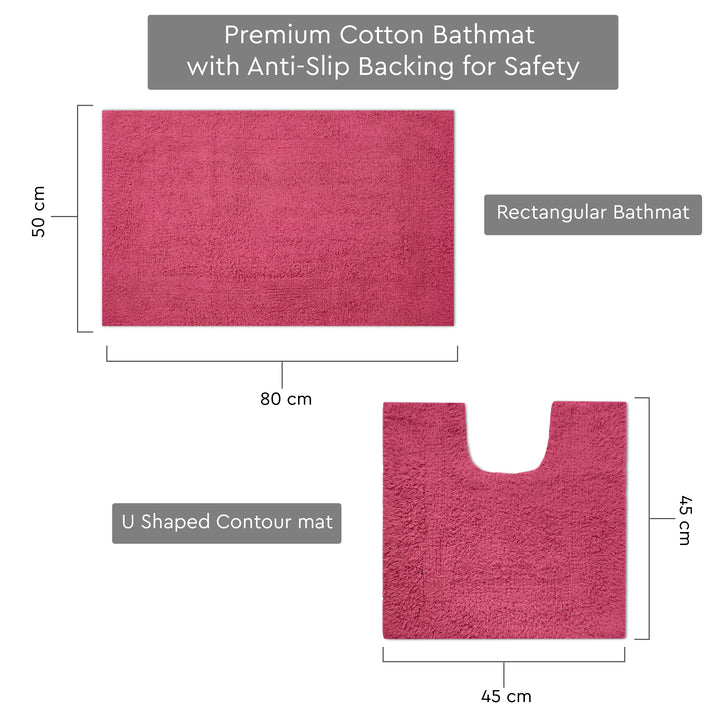Cotton Pink Bathmat (Pack of 2)