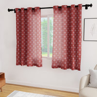 Micro Moroccan Maroon Curtain (Pack of 2)