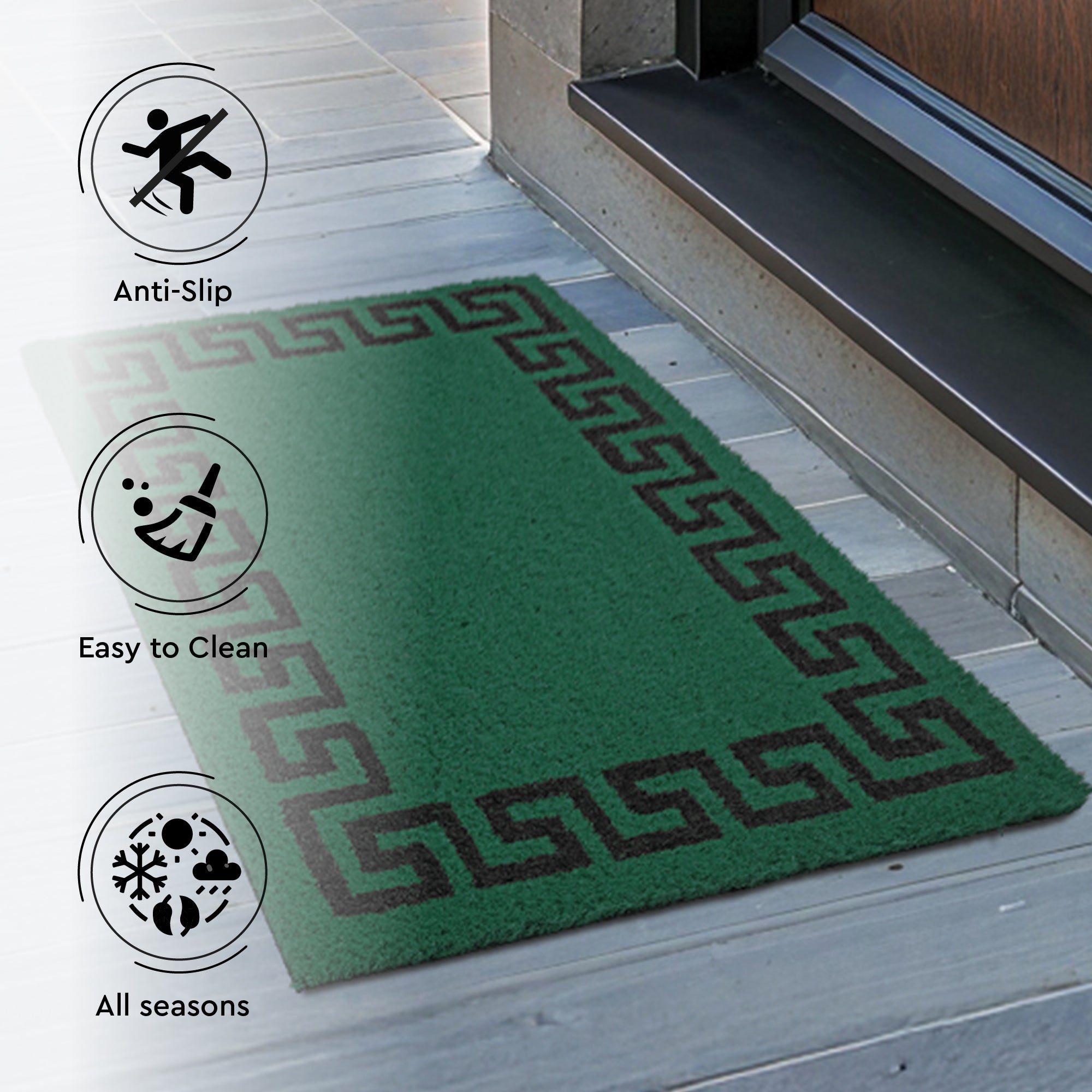 Coir Door Mats for Home Entrance Thick Anti-slip Welcome Doormat with PVC Back | Ideal for Indoor, Outdoor, Patio, Home and Office | Durable and Easy to Clean