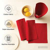 Cotton Deep Red Table Napkins (Pack of 12)
