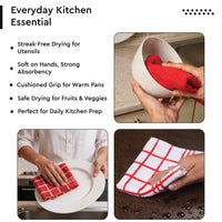 Cotton Terry Red Dish Towel (Pack of 6)