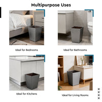 PU-Leather Grey Leather Dustbin