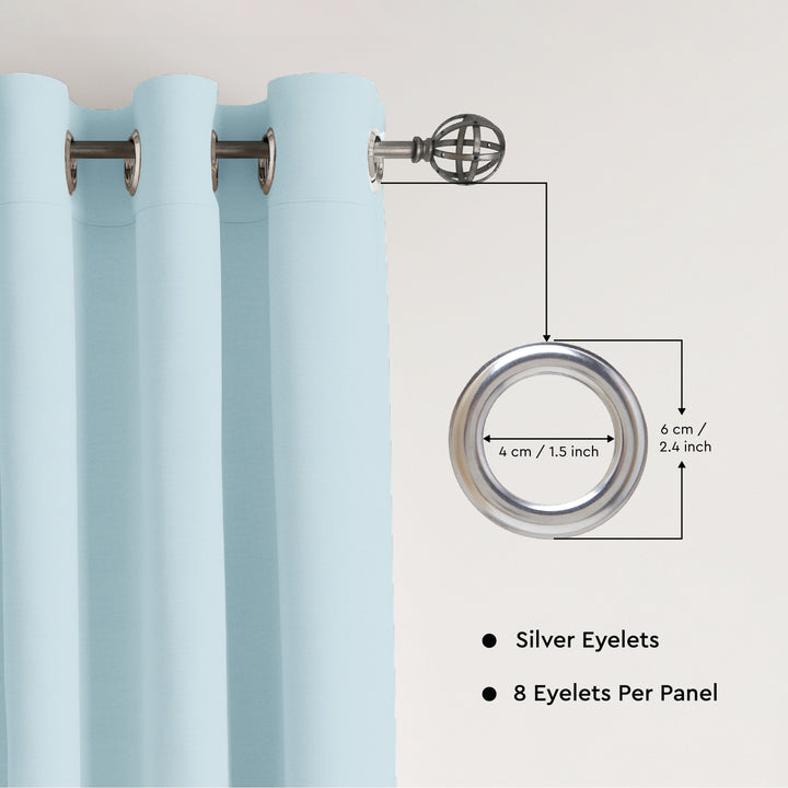 Canvas Ice Blue Curtain (Pack of 1)