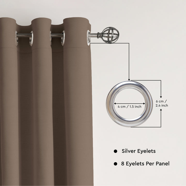 Canvas Beige Curtain (Pack of 1)