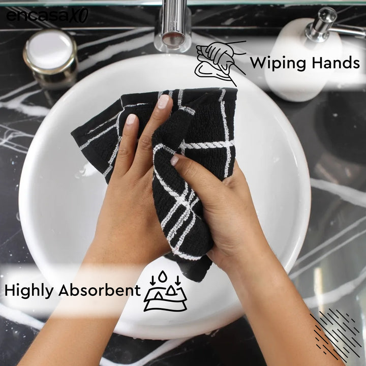 Cotton Black Combo-1 Bath Towel (Pack of 6)