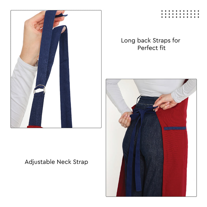 Cotton Red Apron (Pack of 1)