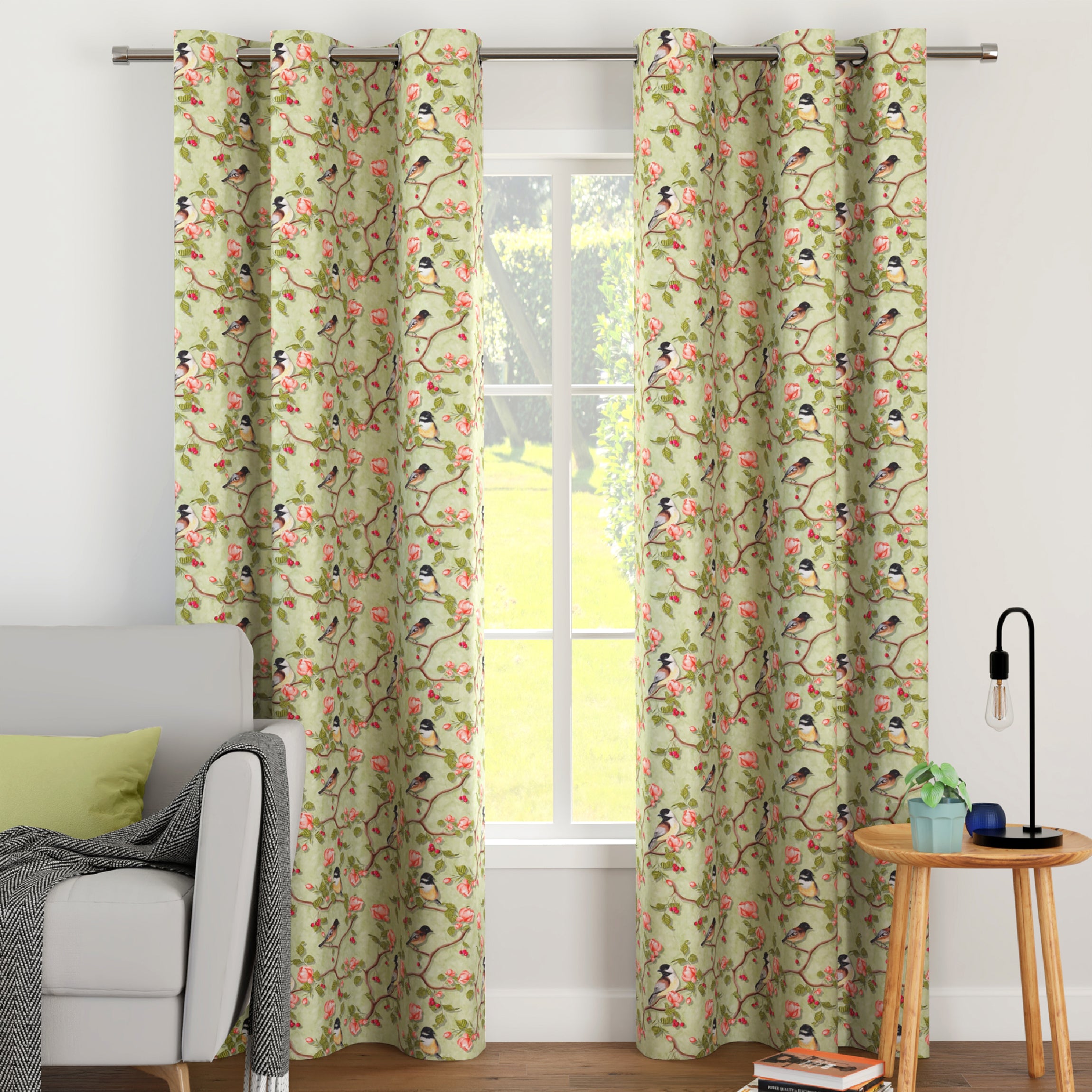 Blackout Polyester Fabric - by The Meter - 100 x 117 cm - Floral Digital Print - Blocks Light, Sound & Heat - Perfect for Blackout Blinds, Door Curtains, Window